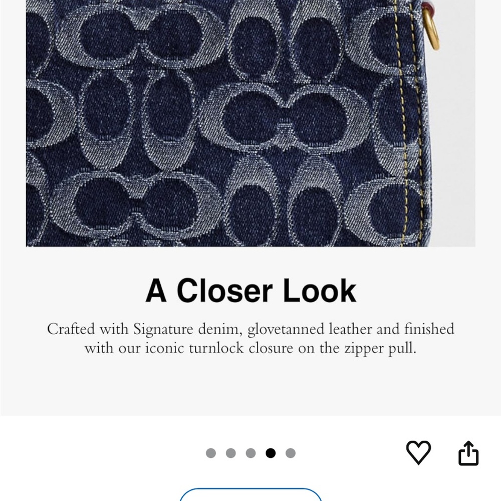 Coach Denim Penn Shoulder Bag - Picture 4 of 12